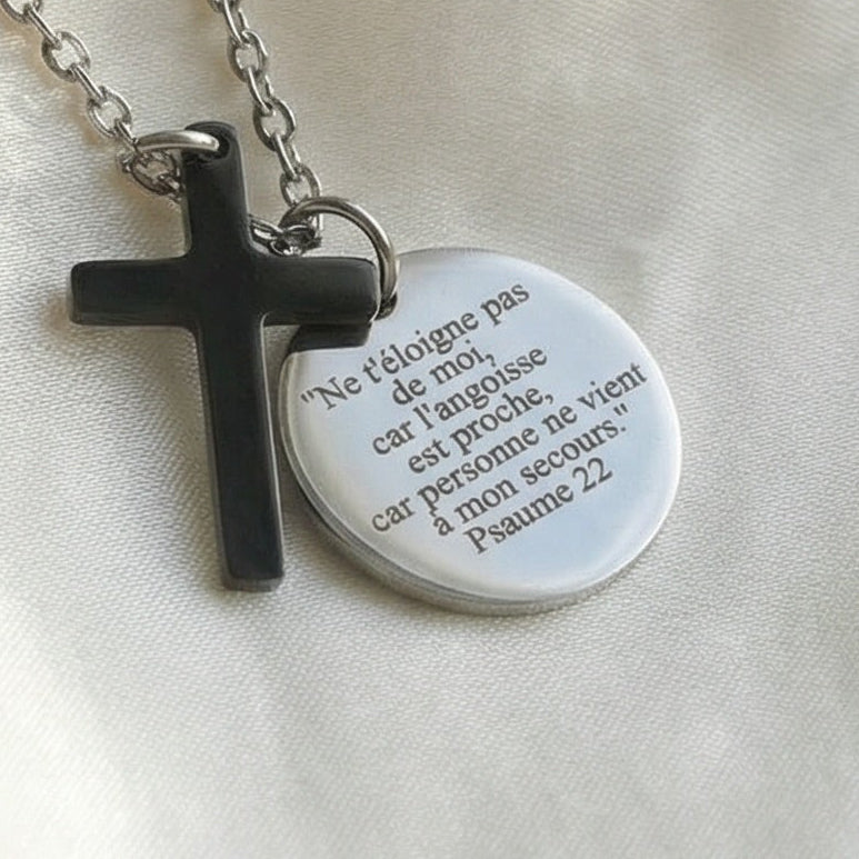 Collier Croix & Médaille (Personnalisable)