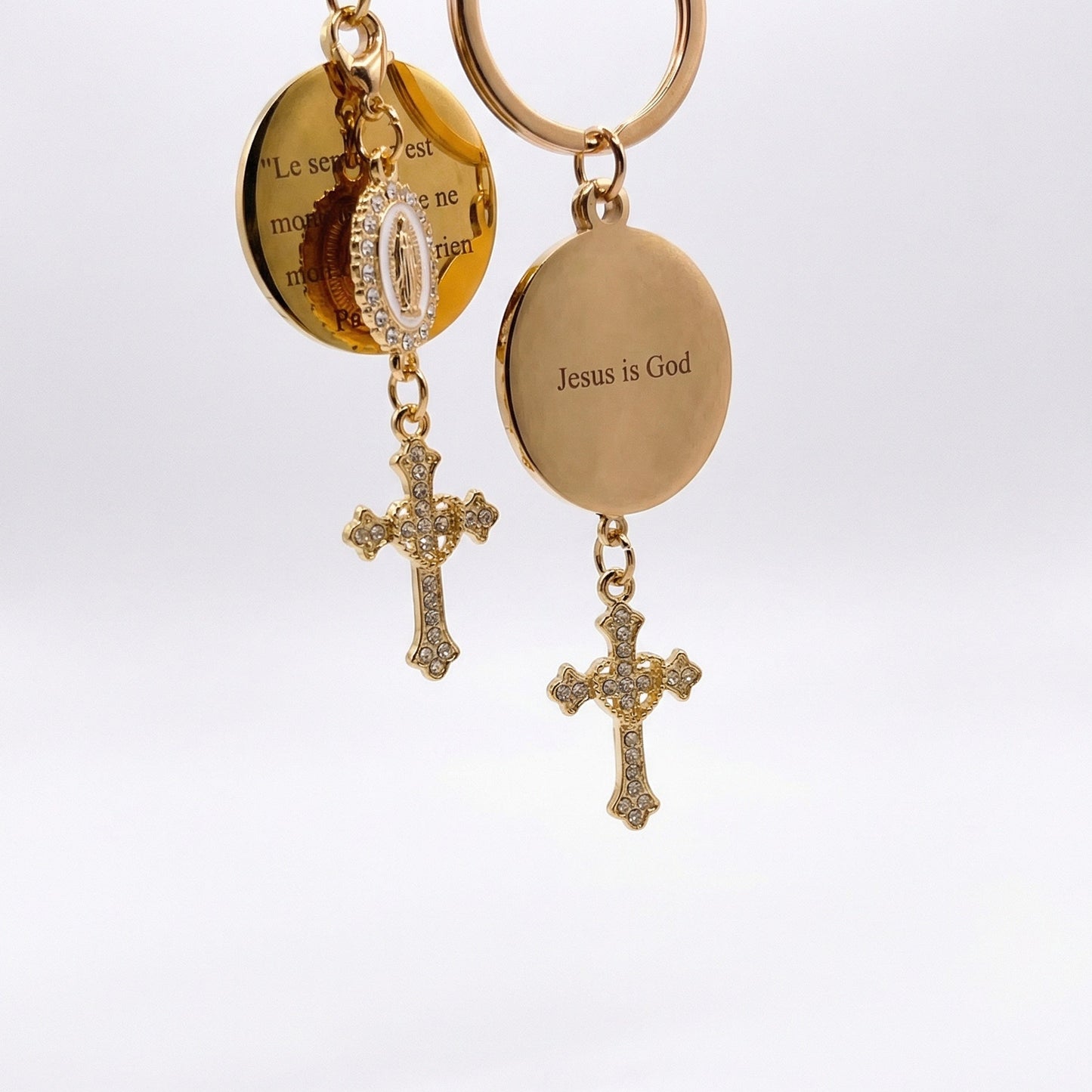 Porte-clés chrétien rond – (Personnalisable)