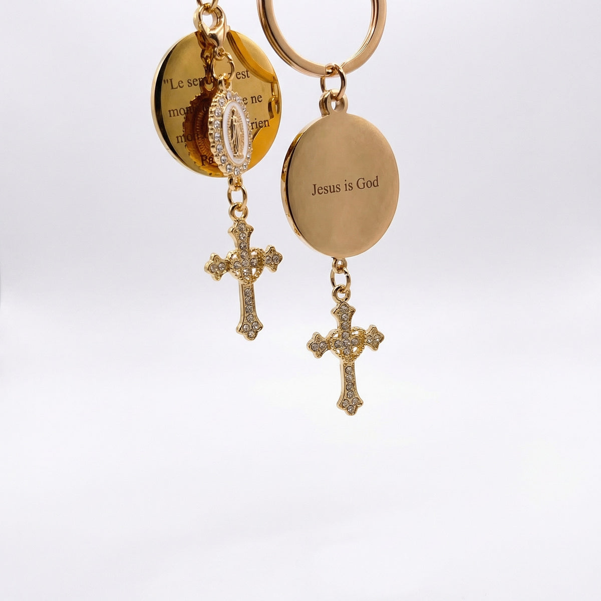 Porte-clés chrétien rond (Personnalisable)