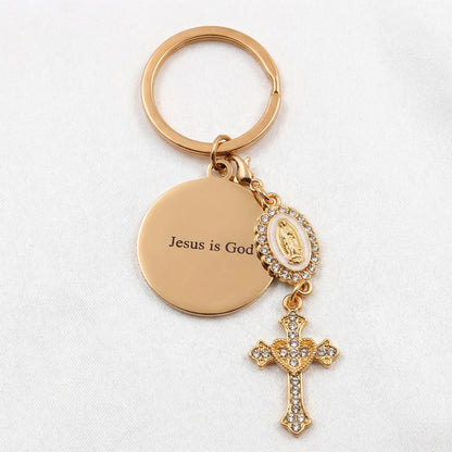 Porte-clés chrétien rond – (Personnalisable)