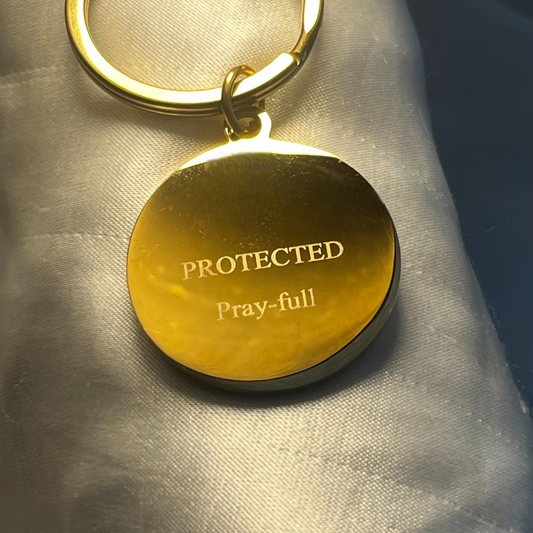 Porte-clés chrétien rond – (Personnalisable)