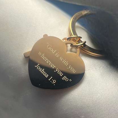 Porte-clés chrétien cœur – (Précommande & Personnalisable)