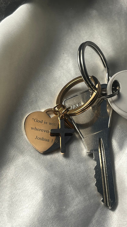 Porte-clés chrétien cœur – (Précommande & Personnalisable)