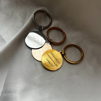 Porte-clés chrétien rond – (Personnalisable)