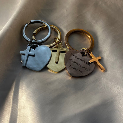 Porte-clés chrétien cœur – (Précommande & Personnalisable)