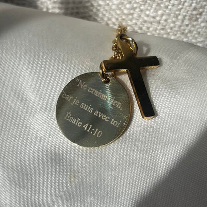 Collier Croix & Médaille (Précommande & Personnalisable)