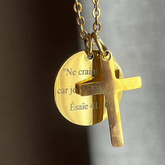 Collier Croix & Médaille (Précommande & Personnalisable)