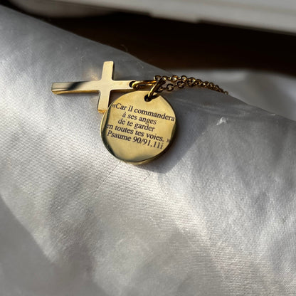 Collier Croix & Médaille (Précommande & Personnalisable)