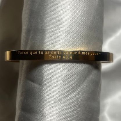 Ésaïe 43:4 + bracelet croix offert (offre de st valentin)