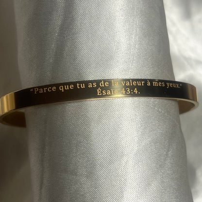Ésaïe 43:4 + bracelet croix offert (offre de st valentin)