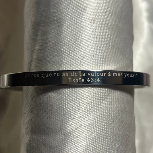 Ésaïe 43:4 + bracelet croix offert (offre de st valentin)